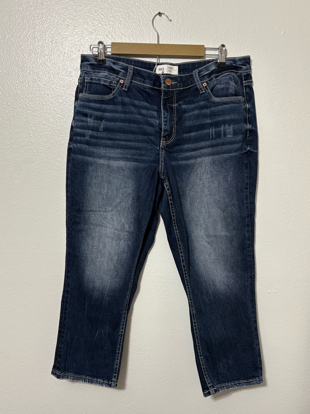 BKE Denim Gabby Size 30 High Rise Curvy Fit Cropped Jeans Dark Wash Western